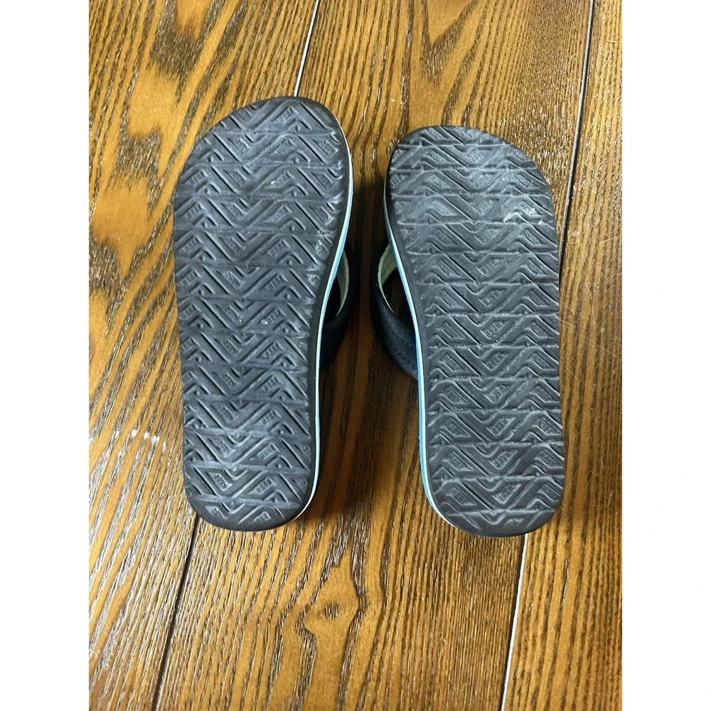 Reef Kids Size 13 Black Turquoise Flip Flop Sandals Beach Vacation